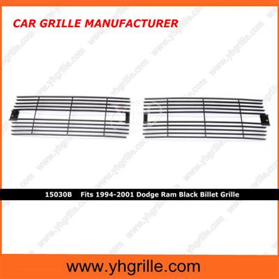 Black Billet Grill Fits 1994-2001 Dodge Ram Grille