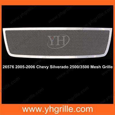 Stainless Steel Material Classic Style Chrome Color Car Front Wire Mesh Grille For Silverado 3500