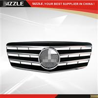 Plastic 4 Fin Black Front Grille For Mercedes E-class W211 2007-2009
