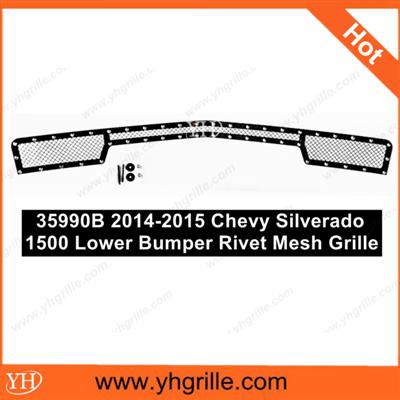 design Bumper Rivet Mesh Grille for Chevy Silverado 1500 2014-2015