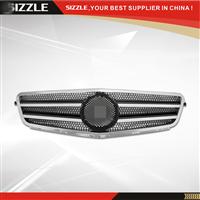 Plastic Black With Chrome Front Grille For Mercedes W204 C63 Old Version 2006-2013