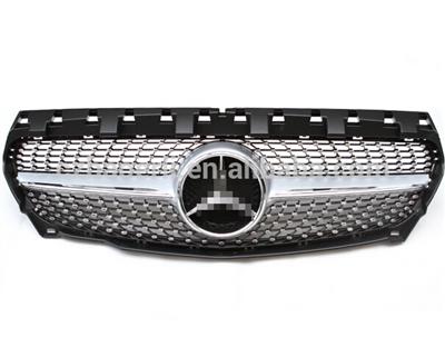 Front Diamond Silver Grille for Mercedes-GLA class 2015