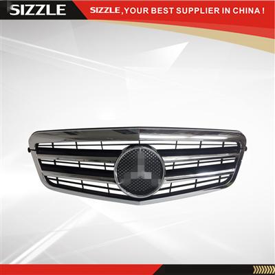 Plastic Black With Chrome Front Grille For Mercedes E-class W212 CL 2009-2013