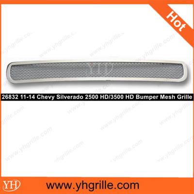 Car parts 2011-2014 Chevy Silverado 2500 HD/3500 HD Bumper Mesh Chrome front Grille