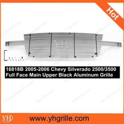 Car parts Upper Black Aluminum Billet front Grille for Chevy Silverado 2500/3500 Full Face 2005-2006