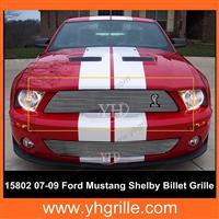 Upper car front Aluminum Grille for Ford Mustang Shelby GT 500 With Logo Show 2007-2009