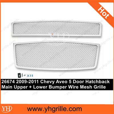 Custom Upper+Bumper Chrome Mesh Grills