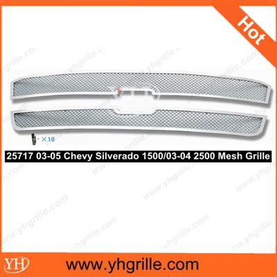 Car parts 03-05 Chevy Silverado 1500/03-04 2500 stainless mesh car chrome front grille