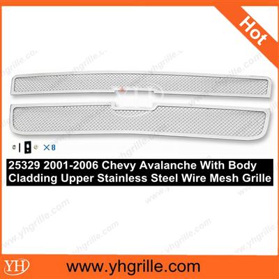 Hot sale mesh Chrome Stainless steel front car Grille for Chevy Avalanche