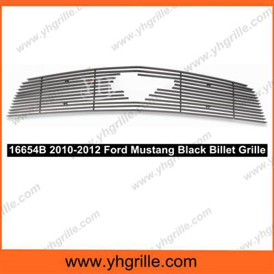 Fits 2010-2012 Ford Mustang With Logo Show V6 Main Upper Black car front grill