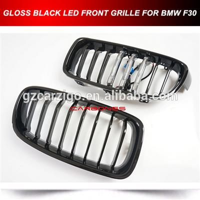 for BMW 3 Series F30 F35 Gloss Black LED Light Front Grille Kidney grill 2012-2014