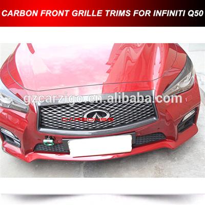 Q50 DRY CARBON FRONT GRILLE OVERLAY FOR INFINITI 2014-2016