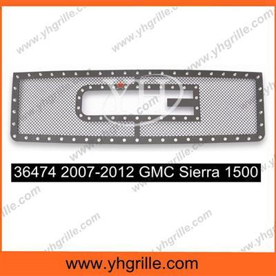 Auto parts Black Powder Coated Stainless Mesh front Grille For GMC Sierra 1500 2007-2012 car