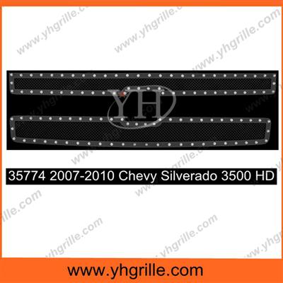 Auto parts Black Powder Coated front Mesh Grille for Chevy Silverado 2500 HD 2007-2010 car