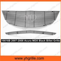 Black Aluminum front auto grille For MDX Main Upper+Lower Bumper 2007-2008