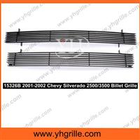 Fits 2001-2002 Chevy Silverado 2500/3500 Black Aluminum Billet Grille
