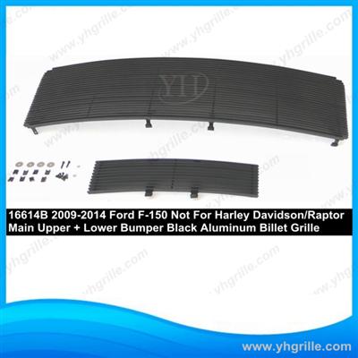 Main Upper+Lower bumper Black front grille for Ford F-150 2009-2014