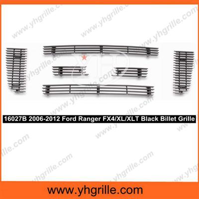 Fits 2006-2012 Ranger FX4/XL/XLT For 6 Panel Style Main Upper Aluminum Billet Ford Front Grille