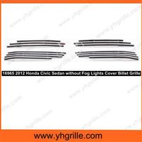 Aluminum Billet Fog light Grills For 2012 Honda Sedan Without Fog Lamp