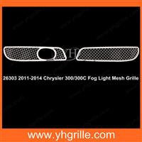 Stainless Steel Mesh Chrome Grills for 2011-2014 Chrysler 300/300C Fog Light