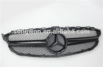 auto parts full black front grille for Ben-z w205 AMG