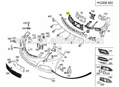 2128852765 Front Bumper Grille-Carrier FOR E/W212