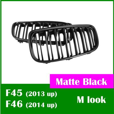 Free shipping Double slats M look for bmw F45 F46 grill matte black 2013