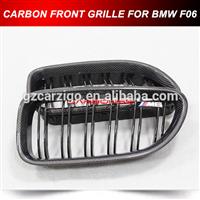M6 Style Carbon Fiber Front Kidney Grille For BMW F06 F12 F13 Double Rib Black