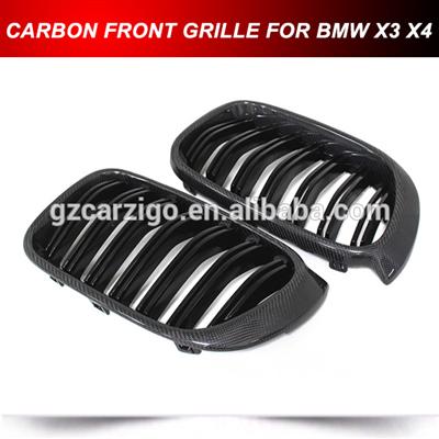 NEW CARBON FIBER REPLACEMENT DUAL SLATS FRONT GRILLE FOR BMW X SERIES F25 X3 F26 X4