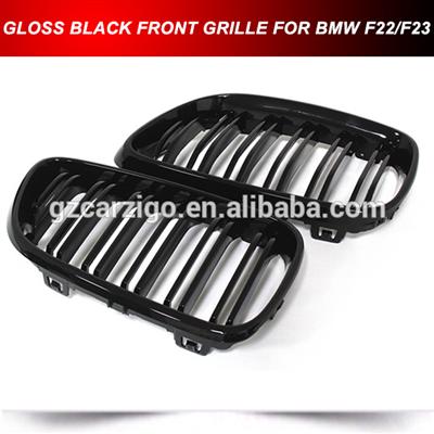 Double Rib M2 Style Gloss Black Front Bumper Kidney Grille For BMW F22