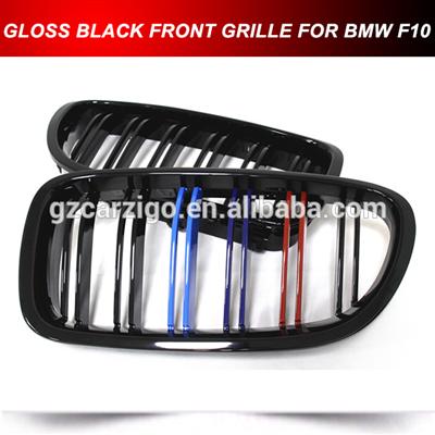 FOR BMW M5 Replacement Dual Slats Gloss Black ///M Color Front Grille Fits F10