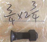 3/4 Plow Bolt And Nut For Construction Machinery