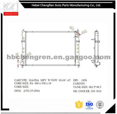Auto Aluminum Radiator For MAZDA MPV 02 OE AJ5215200A
