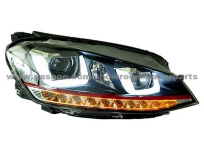 GTI Style Golf Mk7 LED HID Headlights Red Stripe Version