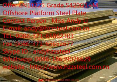 Offer:EN10225 Grade S420G1+M Offshore Platform Steel Plate