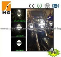 7inch 75W High Low Beam Harley LED Headlight For Jeep Wrangler With DRL