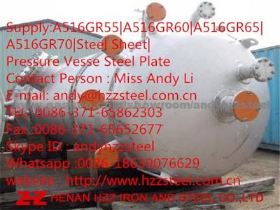 Supply:A516GR55|A516GR60|A516GR65|A516GR70|Steel Sheet|Pressure Vesse Steel Plate