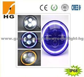 Emark 7 Round High Low Beam Harley LED Headlight With Angle Eye