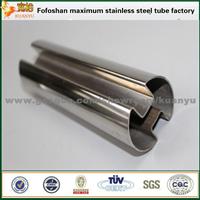 Foshan Factory Stainless Steel 304 Hollow Pipes Groove Tube