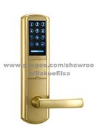 High Security Electronic Door Card Lock Digital Lock Gold Painted