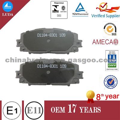 WVA24347 Quality D1184-8301 Brake Pad For TOYOTA