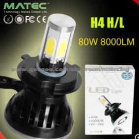 China Car Bulb Pair H4 80W 8000lm LED Headlamp Bulbs Car Lamp Headlight Accessories With Inner Canbus