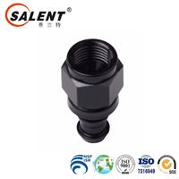 
-6AN AN6 6-AN Straight Push Lock Fuel Oil Air Hose End Fitting Adaptor Black