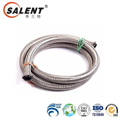 10 Feet Siliver AN6 Nylon And Stainless Steel Braided Fuel Oil Gas Line Hose 6AN