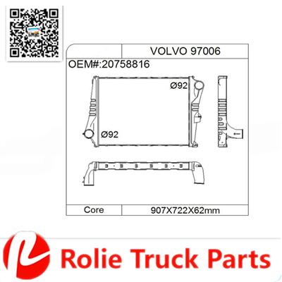 VOLVO Auto Parts Intercooler Turbo 20758816 Radiator 97006 VOLVO intercooler