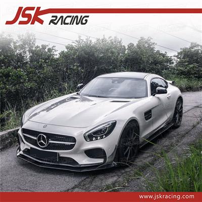 2015-2016 REVOZPORT STYLE CARBON FIBER FRONT BUMPER CANARDS FOR MERCEDES BENZ AMG GT