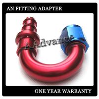 
Aluminum Stainless Steel Line Fitting Push On Hose End 180 Degree AN10