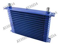
Universal 15 row 10 An Blue Powder-Coated Aluminum Engine Transmission Racing Oil Cooler
