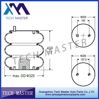 Double Convoluted Air Spring Triple Air Ride Suspension Firestone W01-358-8008