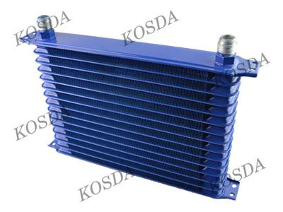 Universal 15 row 10 An Blue Powder-Coated Aluminum Engine Transmission Racing Oil Cooler